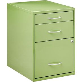 OSP Home Furnishings HPB Heavy Duty 3-Drawer Metal File Cabinet for Standard Files and Office Supplies, Purple Finish