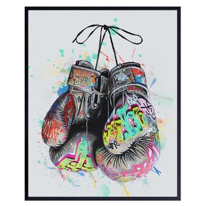 Gym Wall Decor for Men - Graffiti Wall Art - Home Gym Decor - Man cave Decor, Garage Decor - masculine Wall Decor, Sports Decor - Cool Wall Decor - Mens Room Decor - Urban Home Decor, Manly Wall Decor