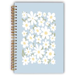 بوهو الرجعية ديزي زهرة الزهور باهتة الأصفر الربيع الصيف Cottagecore دوامة دفتر الكلية حكمت 5.5 × 8.3 بوصة مجلة الغلاف الصلب لكتابة يوميات العمل النساء، كتاب فارغ