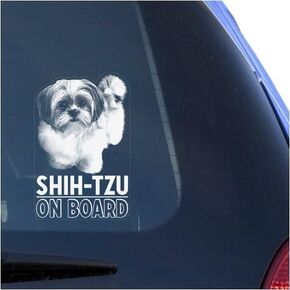 Shih-Tzu Clear Vinyl Decal Sticker for Window, Chinese Lion Dog Sign Art Print