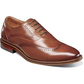 Stacy Adams Men's MacArthur Wing Tip Oxford, Cognac, 14 Wide