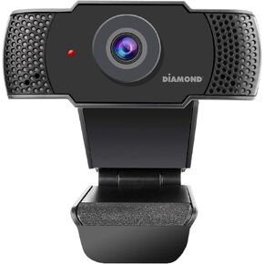 Diamond Multimedia Webcam with Microphone, USB Full HD 1080P Webcam for Desktop & Laptop, Live Streaming HD Video & Audio,Wide View Angle. Plug&Play., Black