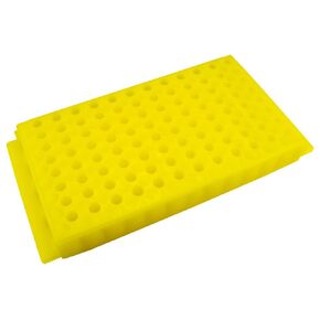 Caplugs Evergreen 240-6388-B30 Microcentrifuge Tube Rack. 96 Places, Reversible, Polypropylene, Blue