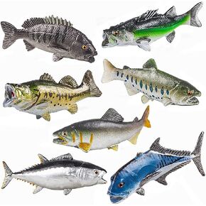 تماثيل الأسماك المصغرة، نماذج الأسماك المزيفة، نماذج الأسماك المرسومة يدويًا، زينة تمثال حيواني لحفلات المناظر الطبيعية الصغيرة، أعلى الكعكة، مجموعة من 7 in Kuwait