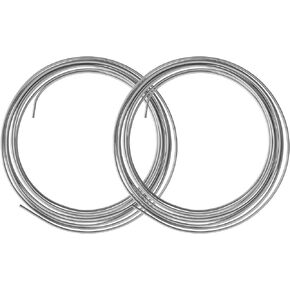 4LIFETIMELINES Galvanized Steel Brake Line, Fuel, Transmission Line Tubing, 2 Coils, 3/16 x 25