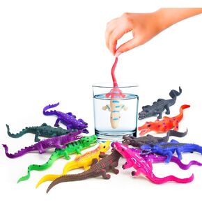 10Pcs Alligator Toy Animals Bath Toys, Color Changing Crocodile Toy, Reptile Toys for Kids 3 Years and up, Water Table Toys for Themed Parties, Cake Topper, Kids Easter Basket