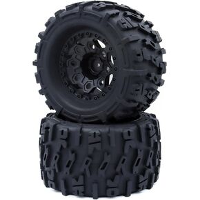 2Pack RC Monster Truck 2.8 "Tires and Wheel Rim 12mm Hex for1/10 HPI HSP Savage XS TM Flux ARRMA 1/10 Gorgon KDM.Racing Successor HNR H9801 Mars