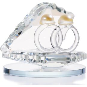 YWHL 25th Wedding Anniversary Crystal Shell Figurine Gifts for Couples, Romantic 25 Years Anniversary Marriage Pearl Gifts for Wife Husband, 25th Anniversary Decorations