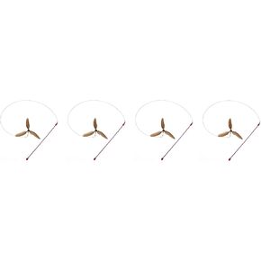 GoCat Da Purr-Peller Cat Toy, A Feather Propeller That Spins as it is Guided Through The Air (4-(Pack))