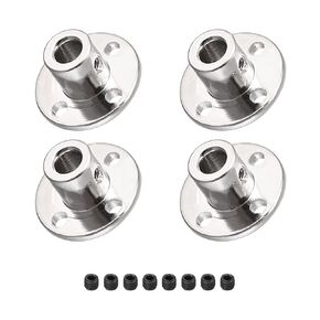 DMiotech 4 Pack 6mm Inner Dia H12xD10 Flange Coupling Connector Rigid Guide Shaft Support Coupler Shaft Coupling with Screws for DIY RC Model Motors Silver