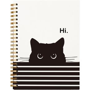Cat Notebook - Cat Gifts for Cat Lovers, Cat Journal Notebook for Girls, Cat Lady Gifts, Cat Themed College Ruled Hardcover Spiral Notebook 5.5 x 8.3