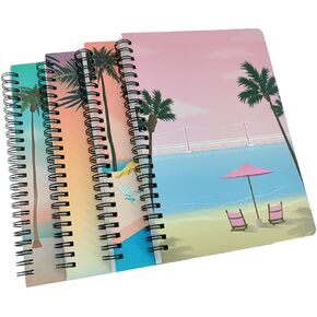 ALIMITOPIA Spiral Notebook Journal,Wirebound Ruled Sketch Book NotePad Diary Memo Planner,A5 Size(8.3X5.7) & 80 sheets (Beach)