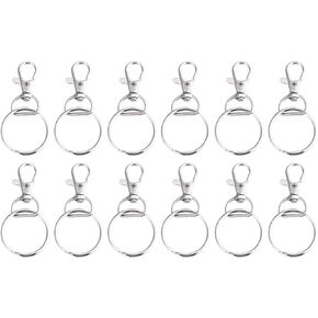 Healifty Toy Pets 50 Sets Dog Tag Clip Pet ID Tag Holder DIY Keychain Keyring Lobster Clasp Key Ring Chain Holder for Cats Dog Collar Harnesses Metal Key Ring
