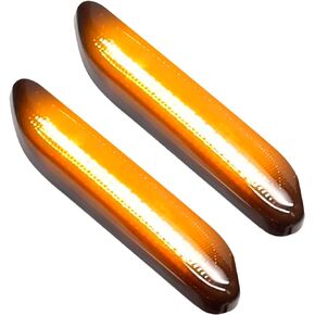LED Front Fender Side Marker Lights Assembly Replacement for Mini Cooper R60 R61 Countryman Paceman 2011-2016, Pair of Smoked Lens Sequential Blink Amber Turn Signal Lights