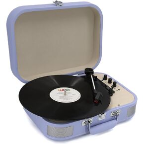 Vinyl Record Player, 3-Speed Belt-Drive Turntable with Stereo Speakers, USB Playback & Recording, Wireless BT Input & Output, Auto-Stop | Pitch Control | RCA | AUX-in | Headphone Jack | Lilac Purple