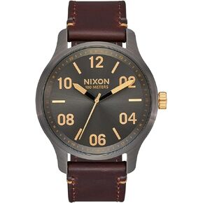 ساعة نيكسون باترول جلدية A1243-100m مقاومة للماء للرجال كلاسيكية أنالوج (42 ملم وجه الساعة، 21 ملم سوار جلدي) in Kuwait