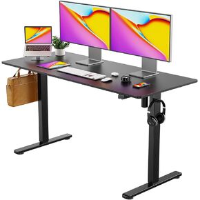 Height Adjustable 48" Electric Standing Desk - Upgraded Ultra Durable Home Office Large Rectangular Computer or Laptop Sit Stand Workstation - 48 x 24 Inch