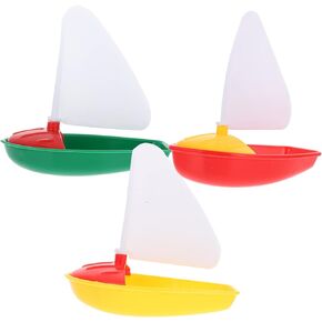 Toyvian 1 Set Toy Boats 3PCS Toddler Bathtub Sailing Boats for Kids Mini Boat Toys Sailboat Floating Row Swimming Pool Bulk Yacht Child Toy Boats Bathtub Toy Plastic Sailing Boats Toys for Toddles