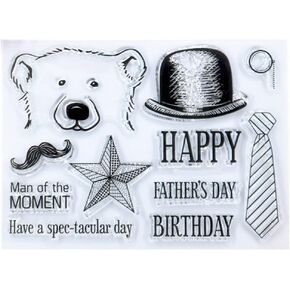 Happy Father's Day Birthday Background Clear Stamps for Card Making Decoration and DIY Scrapbooking 3022411
