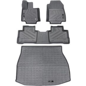 Fit 2022 2023 2024 Kia Ev6 Cargo Liners Trunk Mat with Backrest Mats TPE All-Weather Guard Rubber Mats Car Trunk Liners for Kia Ev6 Accessories(Rear Trunk Mat+ Backrest Mat)