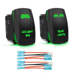 شريط إضاءة LED أزرق + مفاتيح هزازة لتبديل المصابيح الخلفية متوافقة مع شاحنة السيارة ATV UTV Polaris Ranger RZR Turbo Can Am Commander SXS 4X4 (حزمة كومبو)