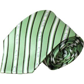 CTR Choose the Right Boys Striped Green and Brown Adjustable Clip Microfiber Necktie by Ringmasters