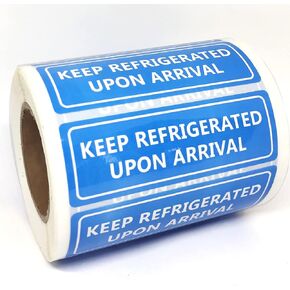 Keep Refrigerated Upon Arrival Stickers,1x3 Inch Keep Cold Stickers for Shipping and Package,500 Pcs Per Roll