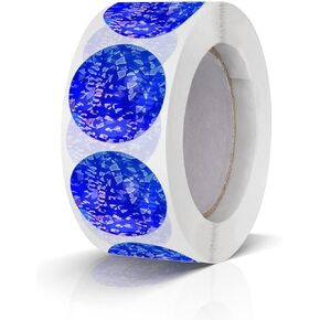Round Stickers Blue 1 Inch Circle Labels Color Coding Glitter Sparkle Dot Sticker Waterproof Removable Roll of 500