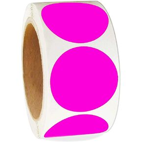 2 Inch Color-Code Labels Round Circle Stickers for Color Coding - Fluorescent Green Inventory Labels Moving Stickers for Labeling Warehouse Classroom Office Food Service and Medical 500 Pcs