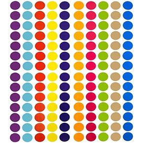 Tag-A-Room 1260 Colored Dot Stickers 3/4 Inch Round Color Coding Labels Circle Dot Label Sticker for Offices, Classrooms, Paper, etc., 10 Bright Colors, 8 1/2" x 11" Sheet