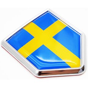 Sweden Flag Decal Swedish Sticker Emblem Flags for Bumper (2 Pack)