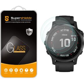 Supershieldz (3 Pack) Designed for Garmin Fenix 6S/ Fenix 6S Pro/Fenix 6S Sapphire/Fenix 6S Pro Solar Tempered Glass Screen Protector, Anti Scratch, Bubble Free