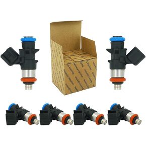 Fuel Injectors Compatible with Dodge Avenger Challenger Charger Durango Chrysler 200/300 Jeep Wrangler Grand Cherokee RAM Promaster 1500/2500/3500 Replaces 0280158233 4 Holes (6pcs)