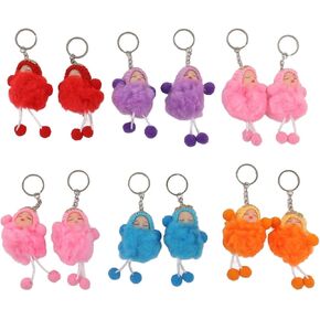 12pcs Doll Keychain, Soft Cute Baby Toy Keyring Pendant for Purse Backpack Handbag