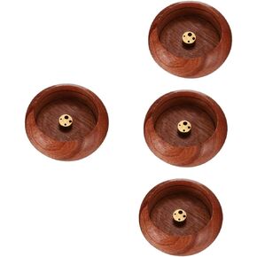 ABOOFAN 2pcs Solid Wood Incense Holder Incense Aroma Burner Incense Burner Bowl Car Incense Burner Cone Incense