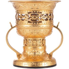 Incense Censer, Bakhoor Burner, Charcoal Incense Burner, Incense Burner with Handle Tongs for Yoga, Spa Aromatherapy Bronze Color