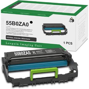 55B0ZA0 Black Imaging Unit (1-Pack) - Compatible 55B0ZA0 Imaging Unit Replacement for Lexmark B3340 Drum B3340dw, B3442dw, MB3442adw Printer