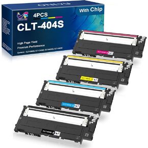 خرطوشة حبر بديلة متوافقة مع ONLYU لجهاز Samsung CLT 404s CLT-K404s CLT-C404s CLT-M404s CLT-Y404s للاستخدام مع طابعة Samsung SL C430W Samsung C480fw (4 عبوات) in Kuwait