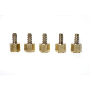 LTWFITTING Brass Fitting Coupler 5/16-Inch Hose Barb x 3/8-Inch Female NPT Fuel Water Boat(Pack of 5)