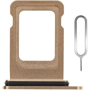SIM Card Slot Tray Holder Replacement Compatible with iPhone 12 Pro 6.1 inch and iPhone 12 Pro Max 6.7 inch with Rubber Gasket and Sim Pin (Gold)(Single Sim Version)