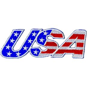 USA US United States Flag Alphabet Embroidered Iron On Patch America American Flag Army Military Uniform Costume USA Word Badge Applique Logo