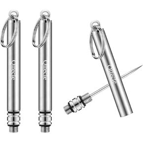 Titanium Toothpick Holder, Portable 3 PCS Metal Toothpicks for Teeth, Mini Reusable Stainless Steel Toothpick Pocket Toothpicks for Home Outdoor,Blue