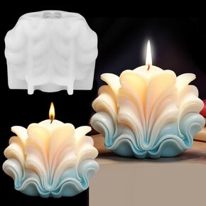 3D Shell Candle Mold Ocean Silicone Molds for Resin Crafts Sea Shell Candle Molds for Candle Making Supplies DIY Scented Candles Soap Molds Summer Shells Epoxy Resin Molds Ice Mold Silicone Mold