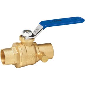Homewerks 119-4-34-34 No-Lead Full Port Ball Valve with Drain with 1/4-Turn x Solder, Brass, 3/4-Inch, 0.75-Inch, No Color