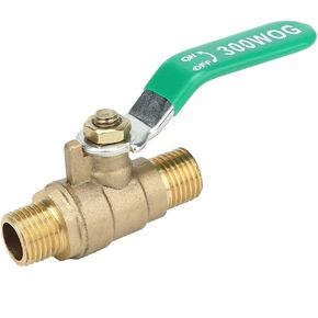 Male to Male NPT Thread Brass Pipe Ball Valve Two Way Mini Ball Valve Air Compressor Shut-off Valve(G1/4")