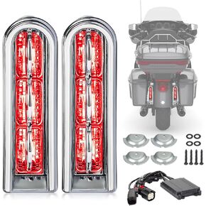 Motorcycle Rear Saddlebag Accent LED Light Insert Filler Support for Touring FLHTCU/L Electra Glide FLHT/L Road Glide FLTRUSE CVO FLHR Road King 2014-2022 (Chrome Clear)