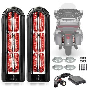 Motorcycle Rear Saddlebag Accent LED Light Insert Filler Support for Touring FLHTCU/L Electra Glide FLHT/L Road Glide FLTRUSE CVO FLHR Road King 2014-2022 (Chrome Clear)