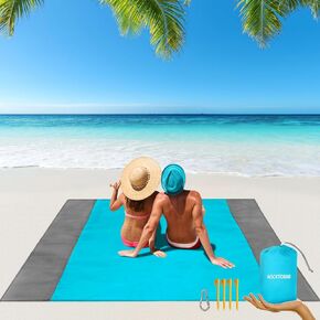 Beach Blanket, 83''*79''(210 * 200cm) Waterproof Sandproof Shark Picnic Blankets for 3-5 Adults, Oversized Lightweight Beach Mat, Big & Compact Picnic Mat for Travel, Camping, Hiking, Beach