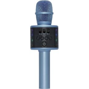 Core Innovations Wireless Bluetooth Karaoke Microphone with LED Lights, Built-in Speakers + HD Recording