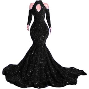 Wome's Mermaid Prom Gown Sequin Evening Party Dress Formal Maxi Dress
